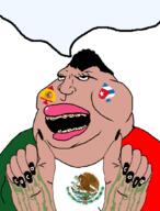 ace_of_spades blacked brown_skin bubble coca_cola corrected eyelashes fat flag:cuba flag:mexico flag:spain grease hand hands_up lips lipstick meta:tagme mexico meximutt mouth_openth nails open_mouth satoko_houjou(namefag) subvariant:mexislut teeth variant:meximutt // 795x1049 // 239.2KB