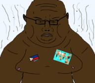 artist:hamas_2 averi averi_pedo_nigger bald black_skin brap bug chubby clothes double_chin fat flag flag:philippines flies fox furry glasses hair lips monkey mutt nigger obese philippines race_mixed really_fat sea_monkey series:esl_pedo_league stinky stubble subhuman subvariant:chudjak_front subvariant:muscular_chud subvariant:obese_chud sweating t50 t50_eyes variant:chudjak // 1059x929 // 165.2KB