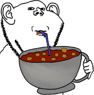 1soyjaks cup double_chin drinking_straw ear finger gradient hand handle impish looking_at_you meatballs nose sip sipping soup straw stubble subvariant:impdrink variant:impish_soyak_ears white_background // 845x850 // 105.4KB