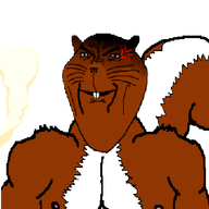 anger_mark animal animated buck_teeth buff cum ear smile smug soyjak subvariant:ominous_impish_squirrel tail trend:squirreljakking variant:impish_soyak_ears // 448x400 // 250.6KB