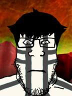 closed_mouth demi-fiend hair megami_tensei neutral shin_megami_tensei smt smt3 soyjak subvariant:neutralplier variant:markiplier_soyjak video_game yellow_eyes // 600x800 // 246.1KB