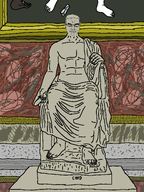 closed_mouth ear front_facing full_body glasses hair lips marble no_stubble nose painting robe statue throne variant:chudjak // 1536x2048 // 345.6KB