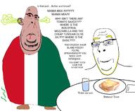 2soyjaks angry blond blood bloodshot_eyes blue_eyes bread butter fat flag flag:italy glass italy napkin plate red_eyes shoe soyjak subvariant:blobson subvariant:hornyson subvariant:nucob table toast variant:cobson water // 1536x1258 // 269.3KB