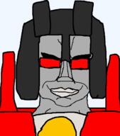 alien cartoon closed_mouth decepticon glasses grey_skin helmet looking_at_you mecha red_eyes robot smile smirk smug soyjak starscream starscream_(g1) subvariant:chudjak_front transformers transformers_(g1) transparent_background variant:chudjak // 599x679 // 20.1KB