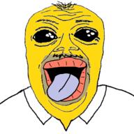 clothes deformed homer_simpson lips mustache oh_my_god_she_is_so_attractive soyjak subvariant:jerome the_simpsons tongue variant:alicia variant:its_out_get_in_here yellow_skin // 719x719 // 197.8KB