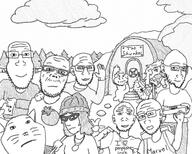 animal background backpack bag beanie bunker cat cat_ear closed_mouth clothes cloud clown drawing ear female glasses goonclown hair hand hat hill holding_object knife looking_at_you lore monochrome multiple_soyjaks mustache necklace neutral open_mouth paper pebbles pike pointing redraw rotten_tomatoes sack sad smile snout soyjak soyjak_party stubble subvariant:impish_meowjak swede_(artist) teeth tomato tranny transgender_flag transheart tree variant:a24_slowburn_soyjak variant:bernd variant:brojak variant:feraljak variant:impish_soyak_ears variant:markiplier_soyjak variant:nojak variant:shirtjak variant:soyak variant:soytan wave whisker // 1350x1080 // 875.5KB