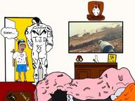 bed bong brown_skin chicken chud door drawn_background flag flag:palestine full_body imminent_rape israel meta:pornographic_content nazism nude palestine penis schutzstaffel stubble swastika tattoo text thought_bubble transheart unibrow variant:chudjak war // 800x600 // 84.2KB