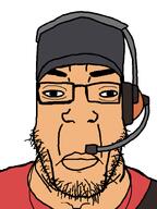 glasses headphones scout_(tf2) stubble subvariant:chudjak_front subvariant:chudplier team_fortress_2 valve variant:chudjak variant:markiplier_soyjak // 600x800 // 15.8KB
