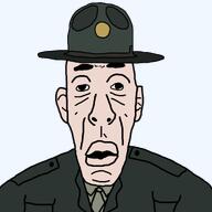 army big_eyebrows big_lips drill_sergeant full_metal_jacket military military_cap military_hat military_jacket military_uniform open_mouth sergeant_hartman short_hair small_eyes soldier template variant:armyjak // 1280x1280 // 287.5KB