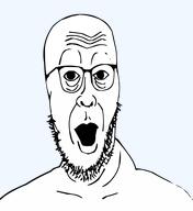 eyebags glasses meta:not_a_fucking_duplicate open_mouth soyjak stephen_colbert stubble template transparent_background variant:cobbert vectorized // 518x565 // 46.1KB