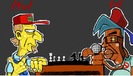 tv_4chan v_4chan artist:toonsoy chess clothes fnf_pedo friday_night_funkin' hat nas:sneed pipe pixel_art red_hat shitskin sneed sneed's_feed_and_seed subnas:chuck subvariant:chudplier the_simpsons variant:chudjak variant:markiplier_soyjak yellow_skin // 1154x659 // 501.9KB