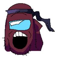 among_us headband oekaki open_mouth soyjak stubble suspicious sussy variant:markiplier_soyjak video_game // 184x181 // 3.7KB