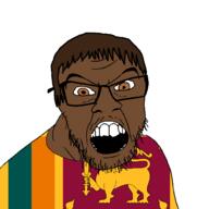 brown_eyes brown_hair brown_skin clothes country flag glasses hair open_mouth soyjak sri_lanka stubble variant:feraljak // 1500x1500 // 89.1KB