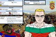 3soyjaks buff bulgaria flag:bulgaria flag:serbia serbia serbo_bulgarian_war subvariant:muscular_chud trend:aryan variant:bernd variant:chudjak war wikipedia // 1280x847 // 1.2MB