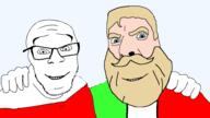 2soyjaks beard closed_mouth glasses italy no_more_brother_wars nordic_chad poland smile soyjak stubble variant:cobson variant:feraljak // 1920x1080 // 356.0KB