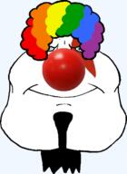 Warrior-Z(user) blue_eyes closed_mouth clown clown_nose clown_wig facial_mark goatee mutt red_nose smile subvariant:mexiaryan subvariant:mexiaryan_front subvariant:meximutt_front transparent_background variant:meximutt wig // 463x634 // 71.6KB