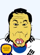alcoholic award flag flag:south_korea hair korea korean small_eyes south_korea stubble subvariant:asiamutt subvariant:koreamutt text variant:markiplier_soyjak yellow_skin // 590x796 // 48.5KB