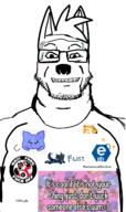closed_mouth discord ear flower furry glasses grin leaf nazism plant soyjak stubble sweating text variant:markiplier_soyjak // 800x1349 // 501.9KB