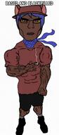 black_skin blackpill blackpilled buff cat_ear cigarette clothes hat jimbo_(namefag) meta:namefags subvariant:unbotheredchud text variant:chudjak yellow_sclera // 672x1536 // 150.1KB