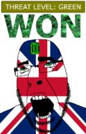 ahegao emerald featured flag:united_kingdom gem glasses green green_eyes hair looking_up open_mouth schlog_color_event soyjak soyjak_blog stubble teeth text threat_level_green united_kingdom variant:cobson won // 721x1115 // 188.8KB