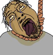 arab brown_eyes brown_skin crying glasses hair hanged hanging mudslime rope rotten_teeth sandnigger stubble sweat_stain tongue variant:bernd // 768x786 // 39.9KB