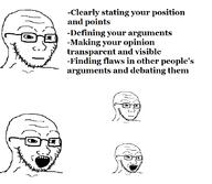 4soyjaks anti_soyjak glasses neutral open_mouth soyjak stubble text variant:soyak // 859x745 // 32.6KB