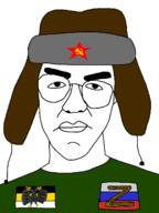 chud clothes communism hammer_and_sickle hat military russia russian_empire russian_federation ushanka variant:chudjak vatnik z_(russian_symbol) // 959x1280 // 23.2KB