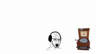 2soyjaks animated black_background byonbyon closed_mouth dance five_nights_at_freddy's headphones music music_box open_mouth power_outage poyopoyo scared smile soyjak stubble subvariant:hornyson toreador_march variant:cobson variant:soyak video white_background // 1920x1080, 24.1s // 3.1MB