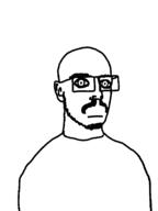 closed_mouth crazed ear glasses mustache neutral soyjak stubble variant:unknown // 612x816 // 13.7KB