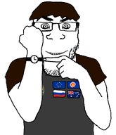 association_of_southeast_asian_nations australia brown_hair clothes crazy europe flag flag:asean flag:australia flag:european_union flag:russia glasses insane ned_diggers pointing russia shadow smile southeast_asia stubble subvariant:science_lover time variant:markiplier_soyjak watch // 861x1000 // 111.5KB