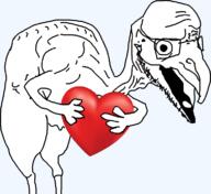 'o animated arm bird chicken chicken_factory_('o) full_body glasses heart holding_object leg open_mouth stubble variant:unknown wholesome // 775x712 // 2.8MB