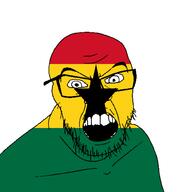 angry country flag ghana glasses jacksepticeye looking_at_you mustache open_mouth soyjak stubble teeth variant:feraljak youtube // 1500x1500 // 24.0KB