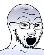 bald frutiger_aero glasses open_mouth skeuomorphism soyjak stubble variant:soyak // 1644x2042 // 1.4MB