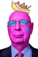 arch_linux banana_split_ice_cream closed_mouth clothes facial_mark hyper_realistic klaus_schwab pink_skin quote quote_(user) quote_admin series:irl_soyjaks suit tinted_glasses transparent_background variant:schwabjak // 853x1280 // 1.1MB