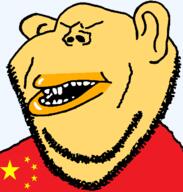 asiamutt asian buck_teeth china closed_eyes ear flag:china open_mouth soyjak stubble subvariant:impish_amerimutt variant:impish_soyak_ears yellow_skin // 598x628 // 39.9KB