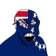 angry cook_islands country flag glasses jacksepticeye looking_at_you mustache open_mouth soyjak stubble teeth variant:feraljak youtube // 1500x1500 // 40.3KB