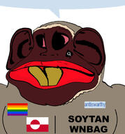 antiswarthy_(namefag) big_ears big_eyes big_teeth black_skin coat eskimo faggot flag:gay_pride_flag flag:greenland flag:lgbt_pride_flag gay greenland greenlandic namefag_drama namefags nigger parka queen_of_spades red_lips slopjak soytan_will_never_be_a_gem speech_bubble speech_bubble_empty subvariant:chinkaryan subvariant:chinkmutt variant:meximutt yellow_teeth // 888x955 // 323.3KB