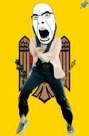 animated country dance flag full_body gangnam_style glasses irl moldova open_mouth push_pin soyjak sticky stubble variant:cobson // 300x460 // 444.7KB