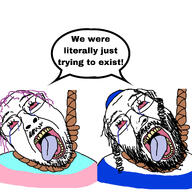 ack clothes crying hat jewish_nose judaism kippah lying open_mouth rope speech_bubble tranny variant:bernd // 3464x3464 // 1.3MB