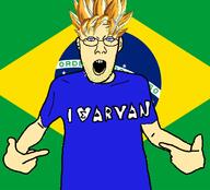 blond blue_eyes brazil clothes dragon_ball fascism flag flag:brazil hand heart i_love integralism meta:soyduel_took_place_in_comment_section pointing son_goku stubble trend:aryan tshirt variant:shirtjak white_skin yellow_hair yellow_stubble // 618x559 // 107.2KB