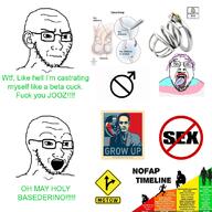 3soyjaks closed_mouth eyelashes glasses hair mgtow mustache open_mouth place_japan purple_hair soyjak stubble subvariant:soyak_(irritated) text tongue tranny variant:bernd variant:soyak yellow_teeth // 1080x1080 // 167.6KB