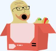 beard box corporate_memphis glasses globohomo hair hand holding_object minimalism nintendo nintendo_labo nintendo_switch open_mouth orange_hair soyjak variant:excited_soyjak video_game white_skin // 1116x1018 // 102.5KB