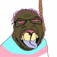 ack brown_skin brown_troonjak hanging purple_hair rope tranny // 700x700 // 46.2KB