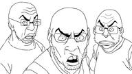 3soyjaks angry arm closed_mouth clothes ear glasses open_mouth soyjak stubble the_boondocks variant:unknown // 1917x1079 // 94.9KB
