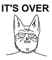 animal cat closed_eyes closed_mouth furry glasses its_over redraw soyjak stubble text variant:a24_slowburn_soyjak // 408x469 // 16.8KB