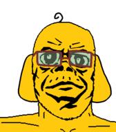 animal baby deformed dog ear frown glasses hair janny soyjak stubble subvariant:jacobson variant:a24_slowburn_soyjak yellow_skin // 454x520 // 10.4KB