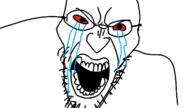 angry bloodshot_eyes crying glasses open_mouth soyjak stubble variant:angry_soyjak // 1600x900 // 45.3KB