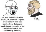 beard blond blue_eyes chad crying glasses meme open_mouth red_eyes soyjak words yes // 700x485 // 184.9KB