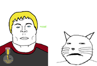 animal_ears award blond blue_eyes clothes eyebrows frown greentext subvariant:hunky_twink_sex_machine subvariant:impish_meowjak subvariant:massjak subvariant:massmeowjak subvariant:terrence subvariant:wholesome_soyjak trend:aryan variant:alicia variant:gapejak whiskers white_background white_skin // 719x492 // 73.6KB