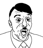 adolf_hitler ear hair mustache nazism open_mouth soyjak variant:hitlerjak // 490x539 // 9.5KB